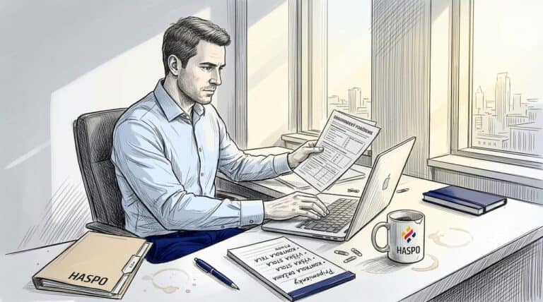 Office manažérka si prechádza dokumentáciu týkajúcu sa ergonómie na pracovisku.